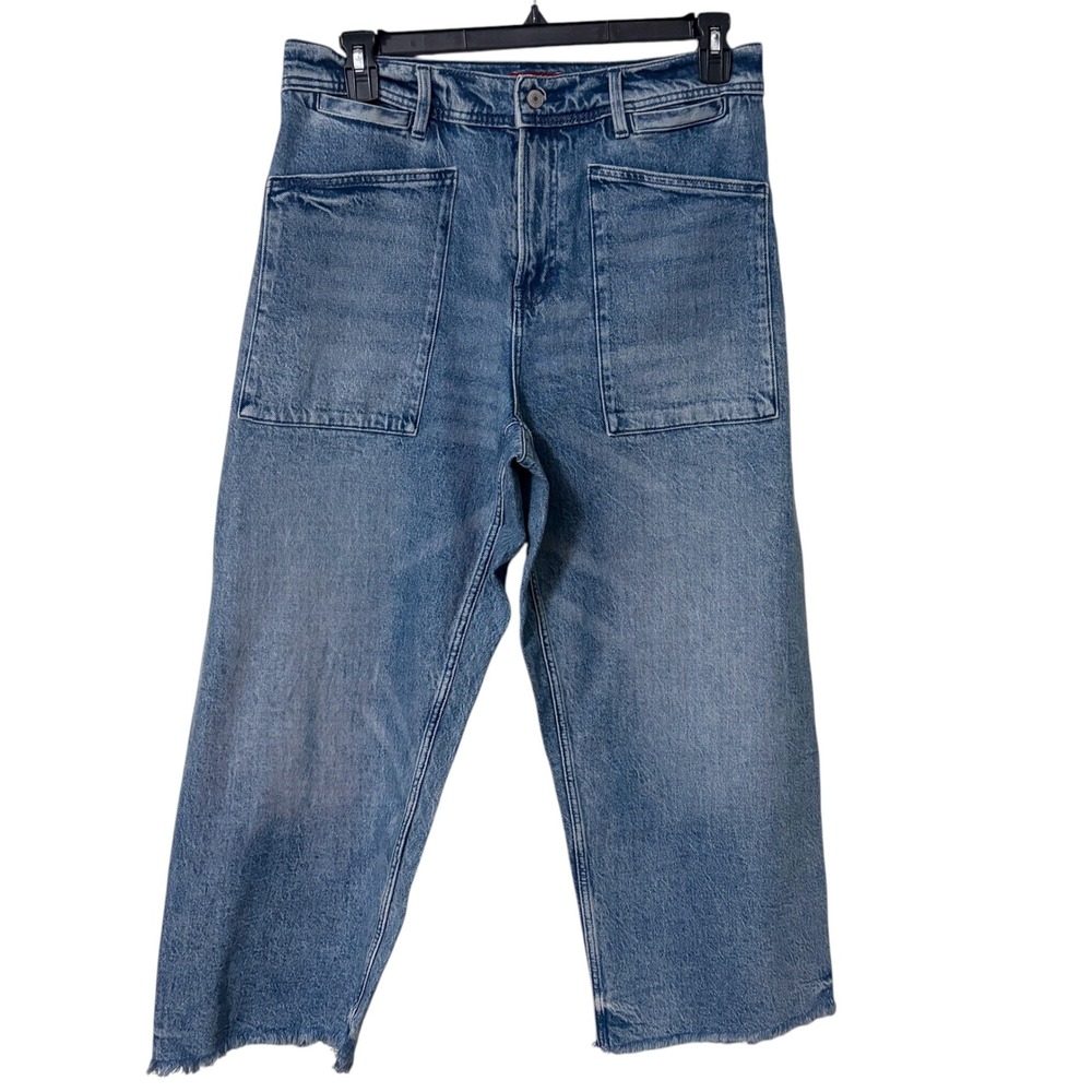 Lucky Brand Womens 14/32 Lucky Legend Wide Leg Jeans Blue High Rise Raw Hem